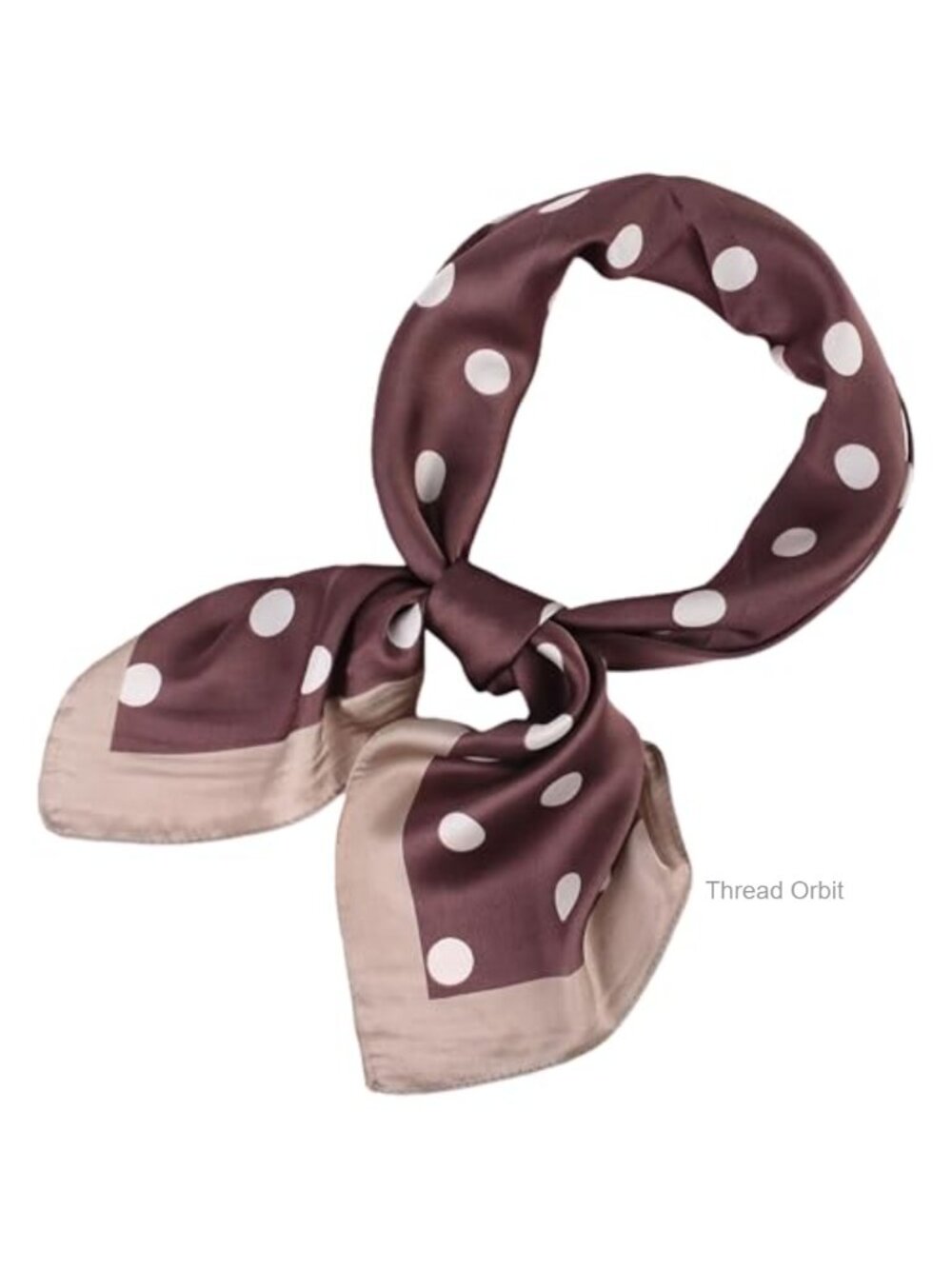 Women's Silk Blend Satin Polka Dot Square Scarf 27.5" Handbag Neck Head Scarf